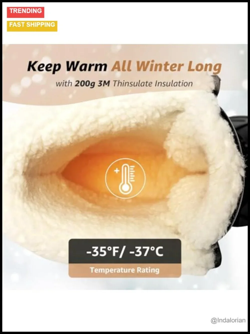 Waterproof Insulated Snow Boots with Non-Slip Sole for Winter Hiking